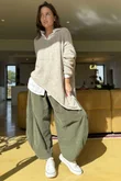 Made in Italy Big Softie Super Slant Knit Top Oatmeal Marl 